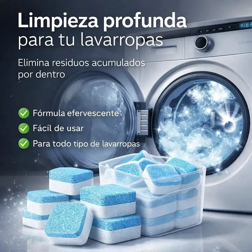 FreshWash 24 Pastillas Limpiadoras – Elimina Olores y Deja tu Lavadora Como Nueva