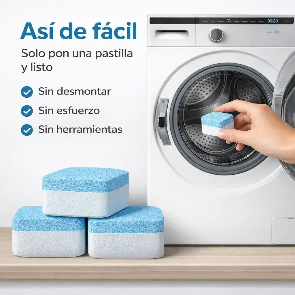 FreshWash 24 Pastillas Limpiadoras – Elimina Olores y Deja tu Lavadora Como Nueva