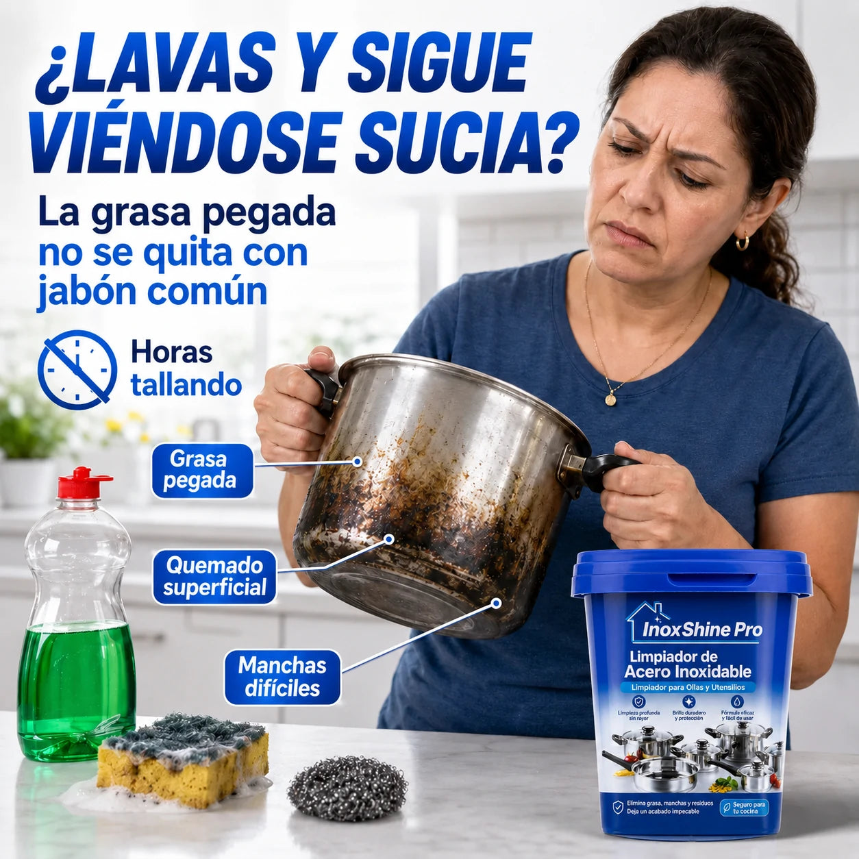 Pasta Limpiadora Ollas Acero Inoxidable - InoxShine PRO - ¡OFERTA 2x1!