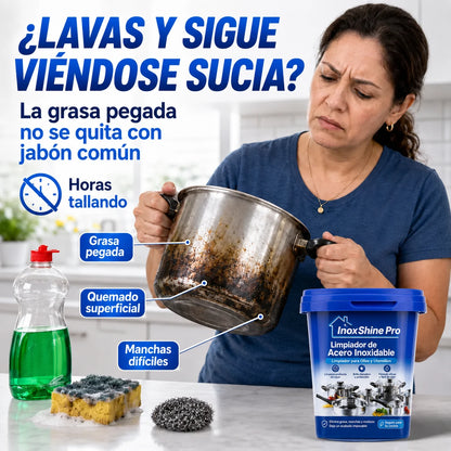 Pasta Limpiadora Ollas Acero Inoxidable - InoxShine PRO - ¡OFERTA 2x1!