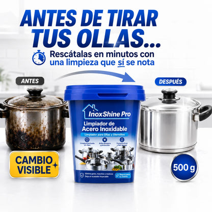Pasta Limpiadora Ollas Acero Inoxidable - InoxShine PRO - ¡OFERTA 2x1!