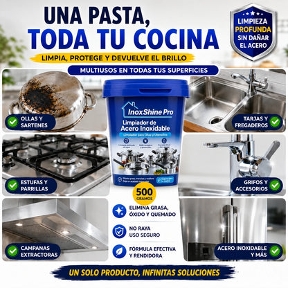 Pasta Limpiadora Ollas Acero Inoxidable - InoxShine PRO - ¡OFERTA 2x1!