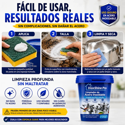 Pasta Limpiadora Ollas Acero Inoxidable - InoxShine PRO - ¡OFERTA 2x1!