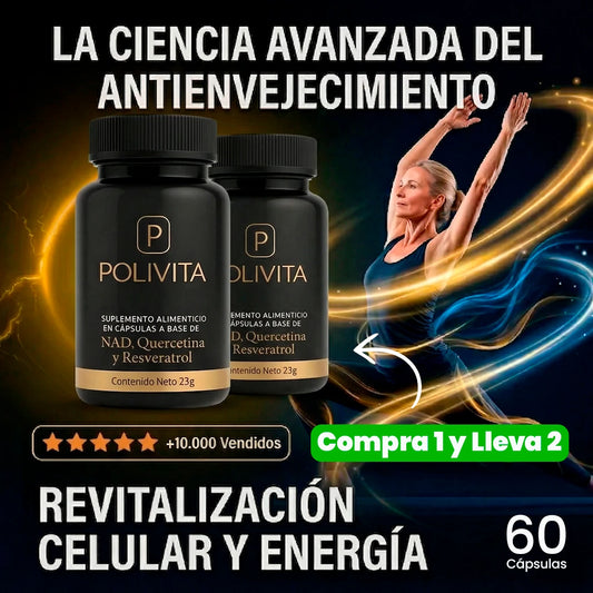 PoliVita 60 Cápsulas - Compra 1 y Lleva 2 - Suplemento Avanzado para Energía