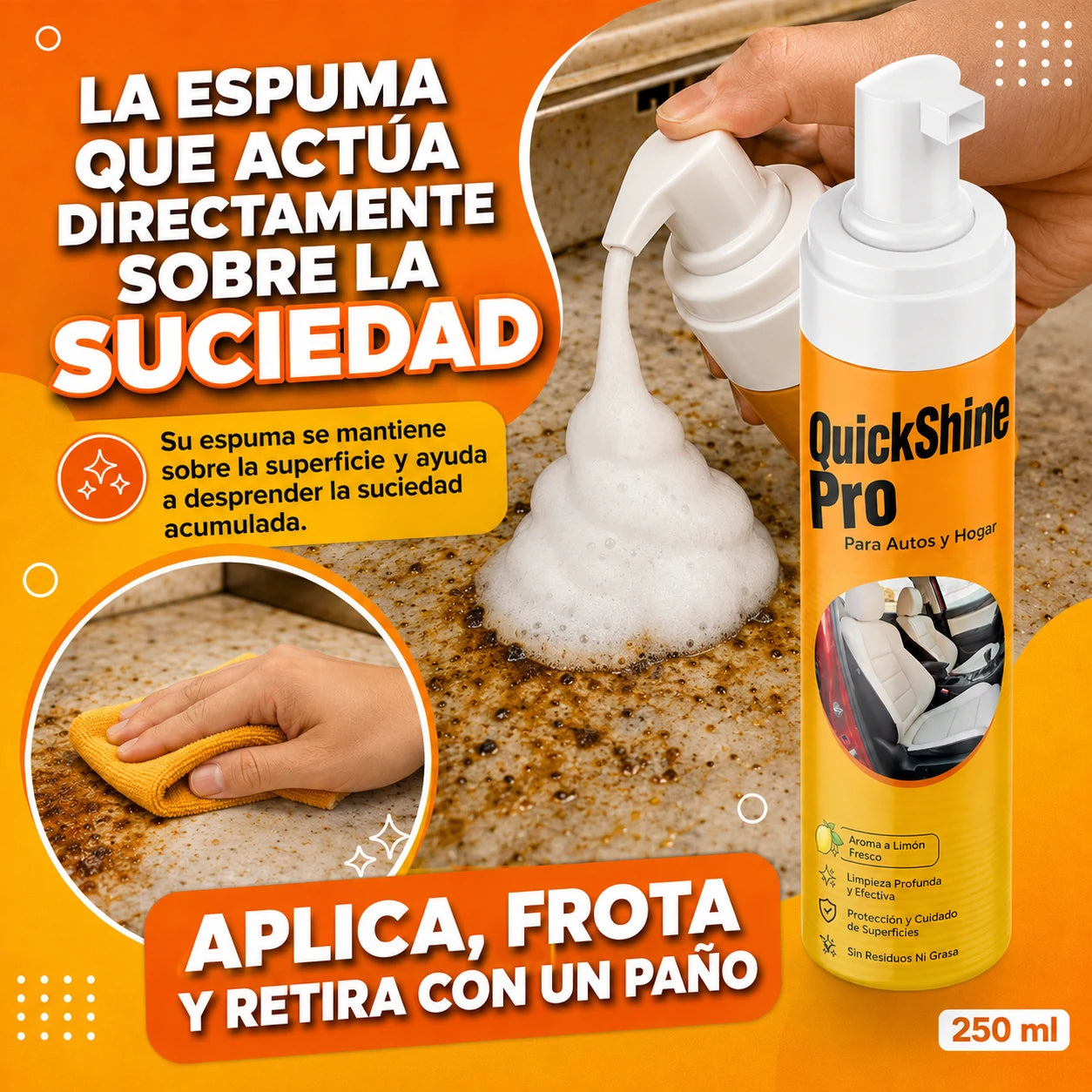 QuickShine Pro | Elimina manchas imposibles - Compra 1 y Lleva 2