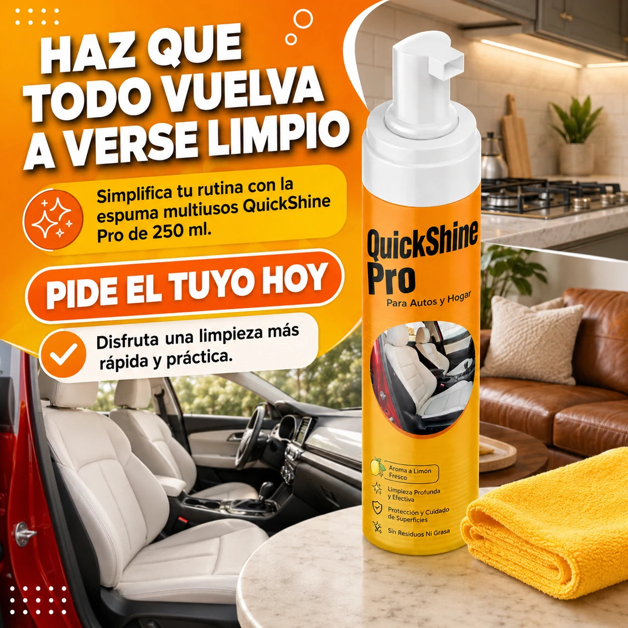 QuickShine Pro | Elimina manchas imposibles - Compra 1 y Lleva 2