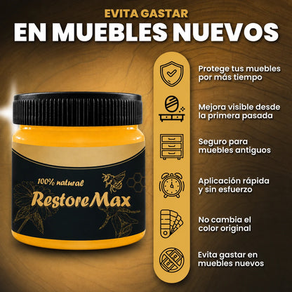 RestoreMax - Cera Renovadora de Madera | Recupera Brillo, Color y Protección