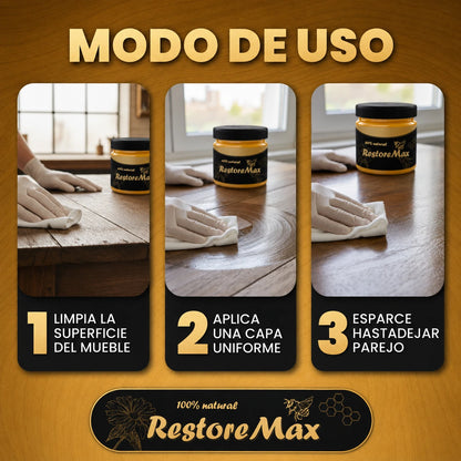 RestoreMax - Cera Renovadora de Madera | Recupera Brillo, Color y Protección