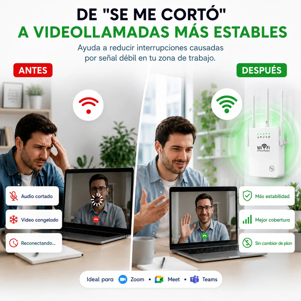 Repetidor WiFi de Alta Cobertura | Conexión en Todos los Espacios de tu Hogar
