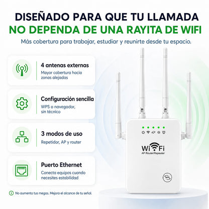 Repetidor WiFi de Alta Cobertura | Conexión en Todos los Espacios de tu Hogar